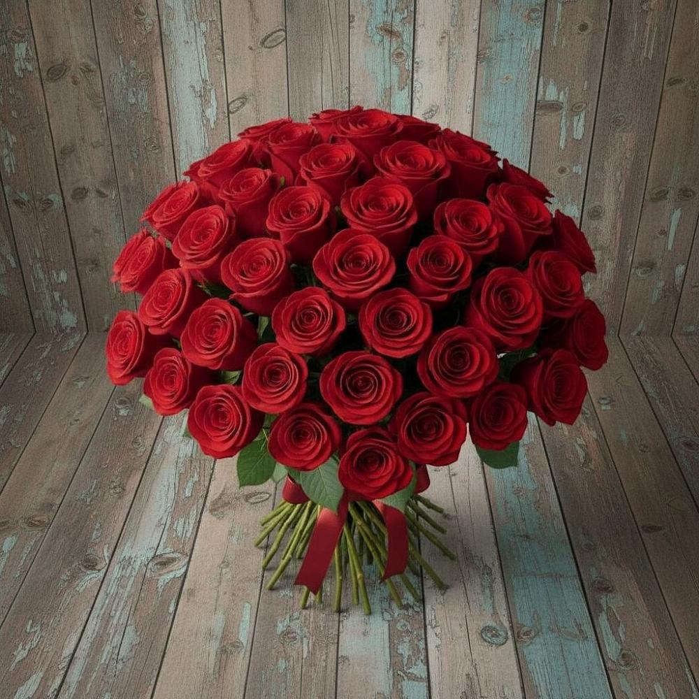 Букет 55 Красных роз Фридом в Елани