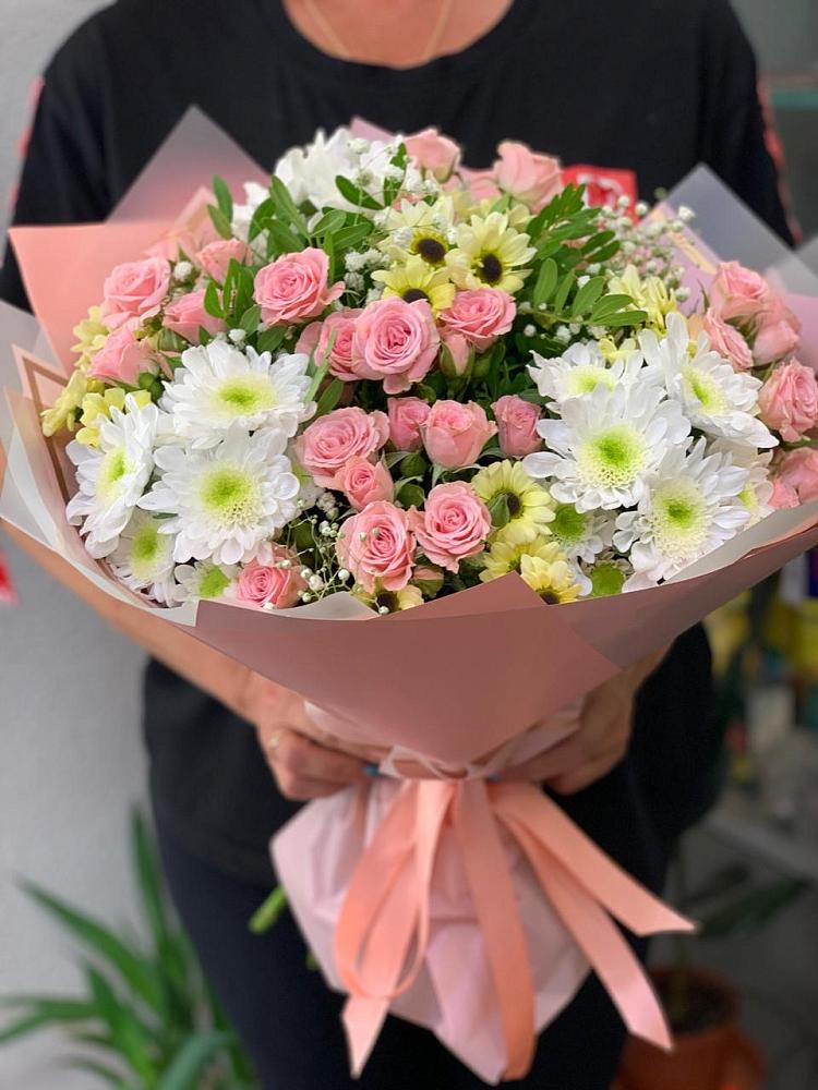 Букет цветов из: Розы и Хризантемы в Елани