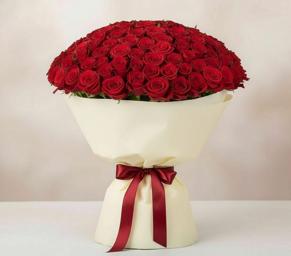 Букет 101 Красная роза Милано в Елани