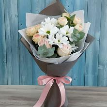 Букет цветов из:  Хризантемы и Розы #REPLACE_PRED# Елани