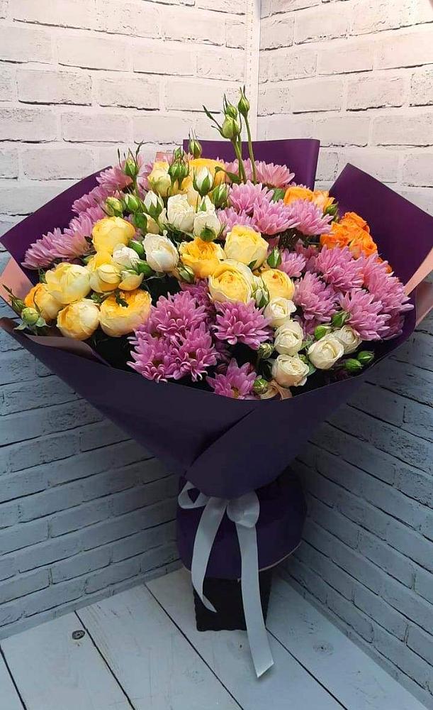 Букет цветов из: Хризантемы и Розы в Елани