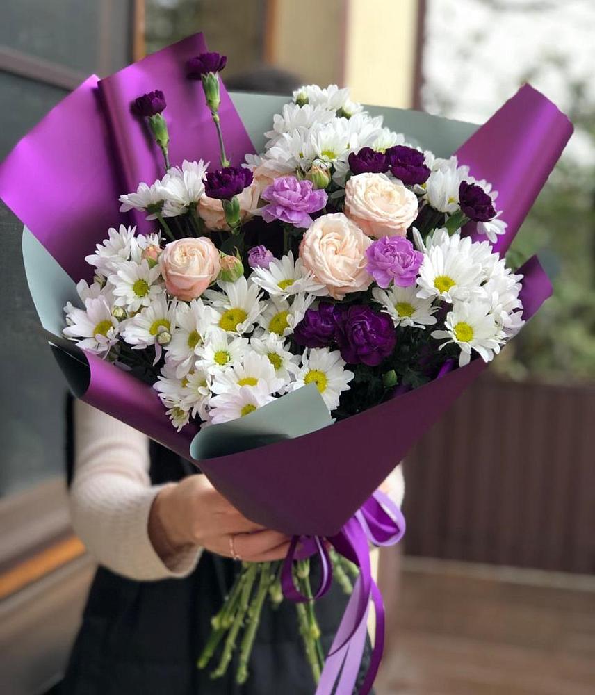 Букет цветов из: Хризантемы, Гвоздики и Розы в Елани