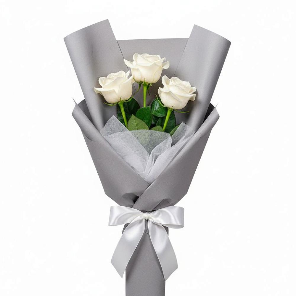 Букет 3 белые розы в Елани