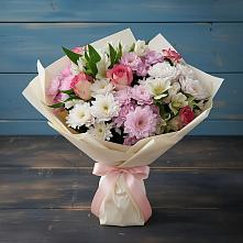 Букет цветов из:  Хризантемы, Альстромерии и Розы в Елани