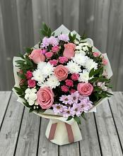 Букет цветов из:  Альстромерии, Гвоздики, Розы и Хризантемы #REPLACE_PRED# Елани