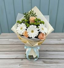 Букет цветов из:  Герберы, Розы и Хризантемы в Елани