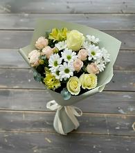 Букет цветов из:  Альстромерии, Розы и Хризантемы в Елани