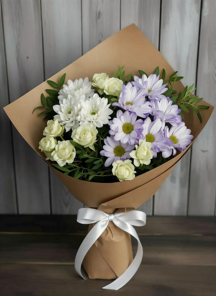 Букет цветов из: Хризантемы и Розы в Елани